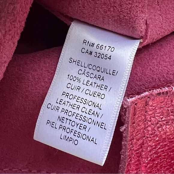 Anthropologie Leather Tote | Pink Glitter and White | Removable Glitter Pouch - Picture 5 of 5